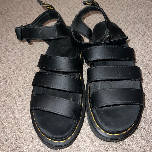 Dr. Martens Shoes - Black Doc Marten Blaire Hydro Leather Strap Sandals